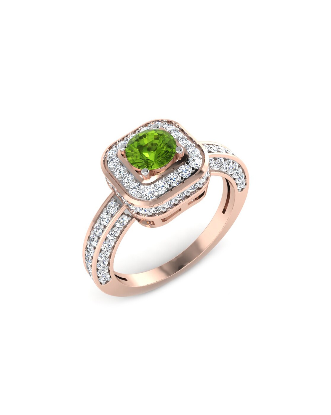 9ct Gold Peridot & Diamond Heart Ring in Green | Goldmark (AU)