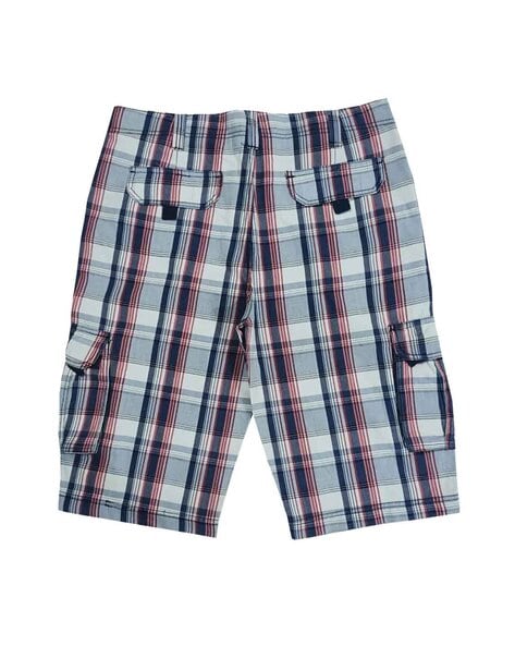 Mens checked cargo sales shorts