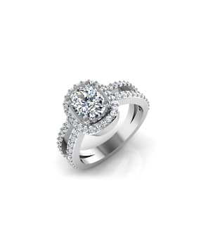iski uski 18 KT White Gold Solitaire Ring-picture-42