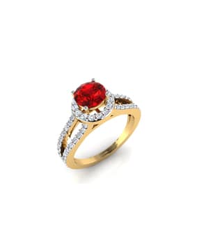 iski uski Yellow Gold Tria Solitaire Ring-picture-24
