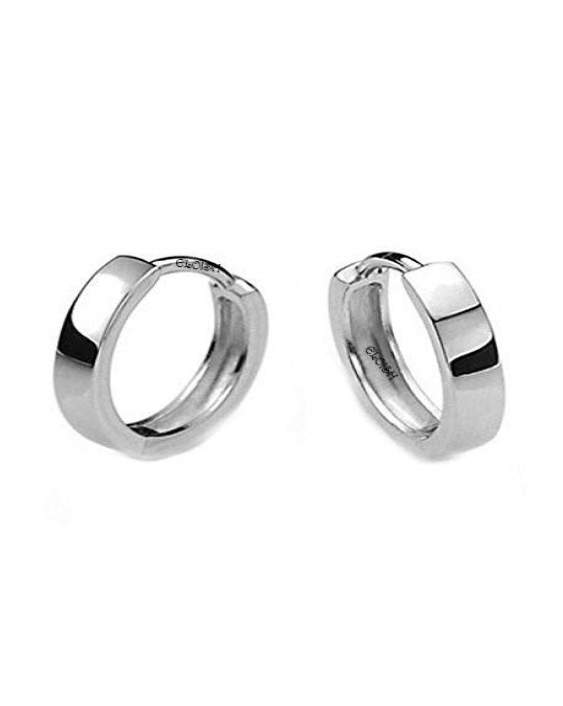 Plain 13mm Silver Hoop Huggie Earrings - Studio Jewellery Australia