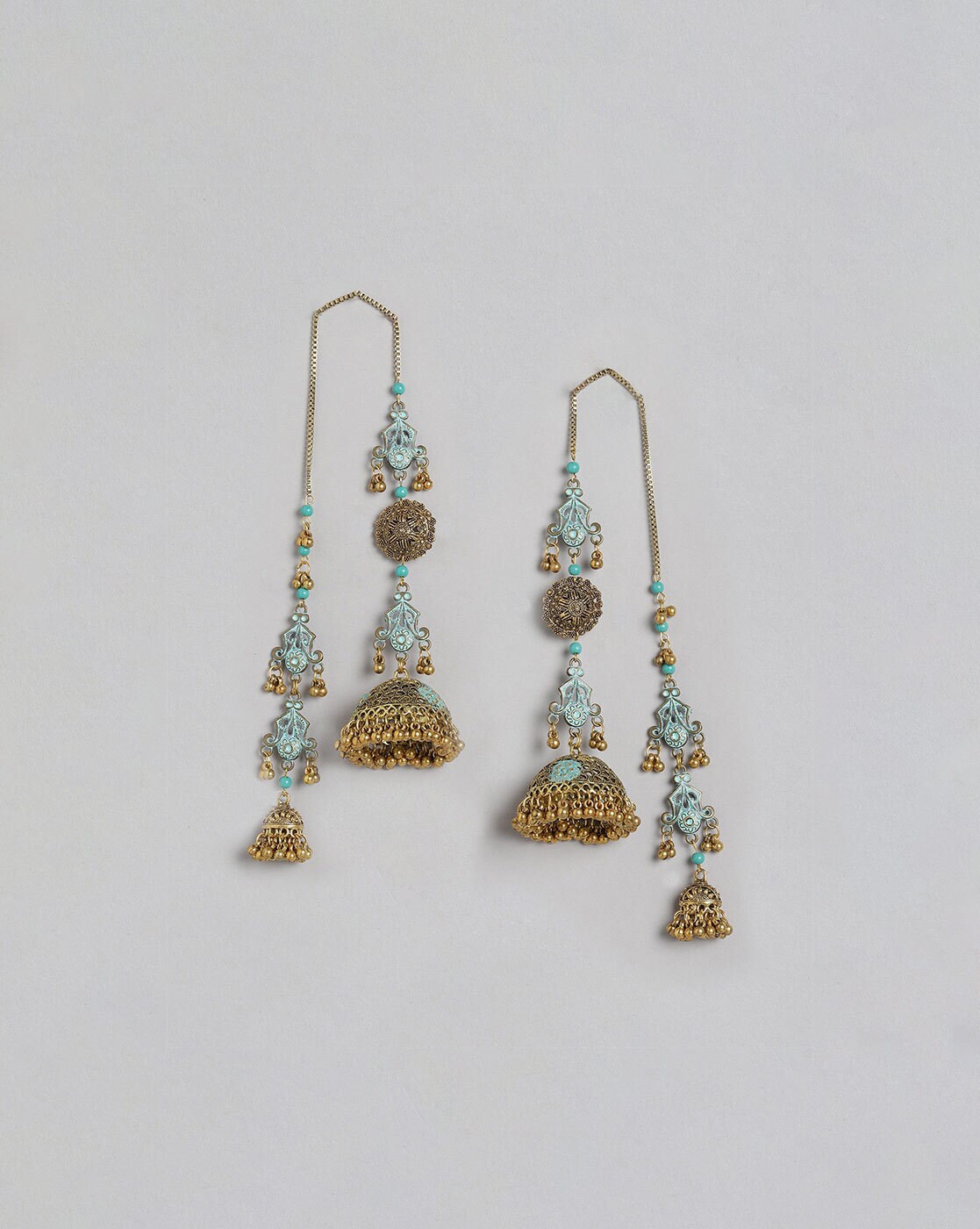 Gold-Plated & Navy Blue Handcrafted Contemporary Drop Earrings – DIVAWALK |  Online Shopping for Designer Jewellery, Clothing, Handbags in India