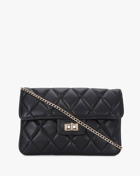 black quilted sling bag