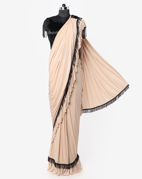 Chhabra 555 Ruffled Saree with Embellished Blouse |