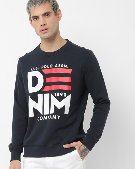 Crew-Neck Sweatshirt with Brand Print