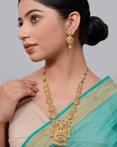 Latest gold stone necklace on sale designs