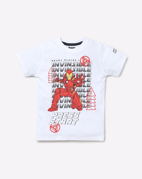 Disney Iron Man Print Round-Neck T-shirt