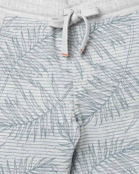 Leaf Print Shorts with Drawstring Fastening view 3