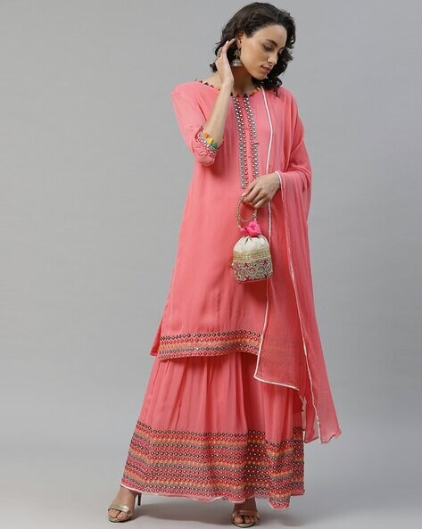Gotta Patti Semi-stitched Dress Material Price in India