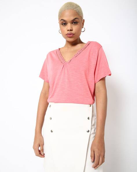 Buy Pink Tshirts for Women by Z-One 