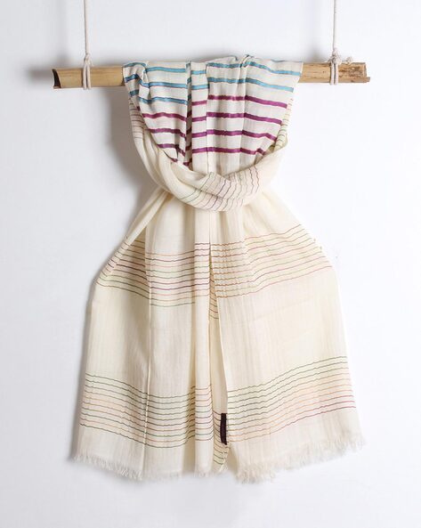 Striped Scarf with Fringes Price in India