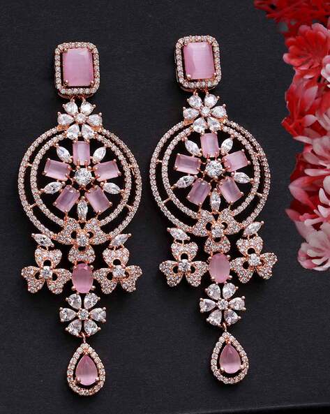 Ruby Red Gold Bridal Ruby Earrings Pink Gold Wedding Earrings Zirconia Drop  Earrings Halo Earrings Wedding Jewellery Bridesmaid Dangle - Etsy