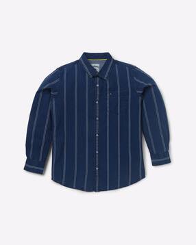 lee cooper Striped Shirt with Patch Pocket-picture-33