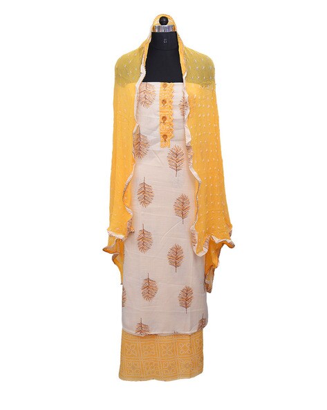Printed 3-piece Unstitched Dress Material Price in India