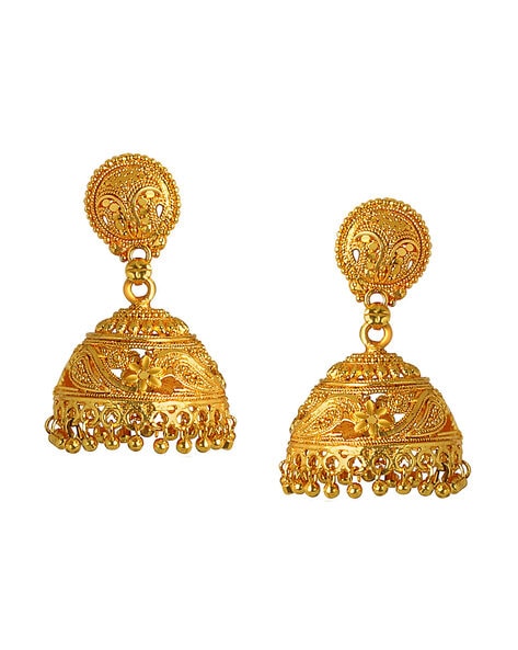 Gold Jhumka Earrings  Hirapanna Jewellers