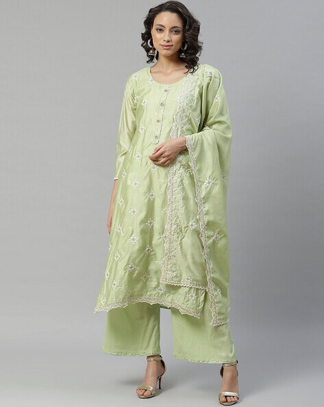 Semi-stitched Straight Dress Material Price in India
