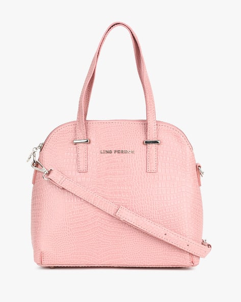Lino Perros Reptilian-Textured Shoulder Bag with Detachable Sling Strap