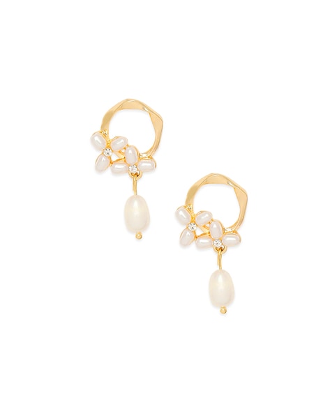 Zaveri Pearls Gold-Plated Artificial Stones Contemporary Drop Earrings -  Absolutely Desi