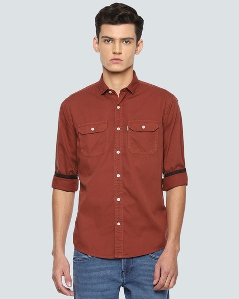 Buy Maroon Shirts for Men by LOUIS PHILIPPE Online