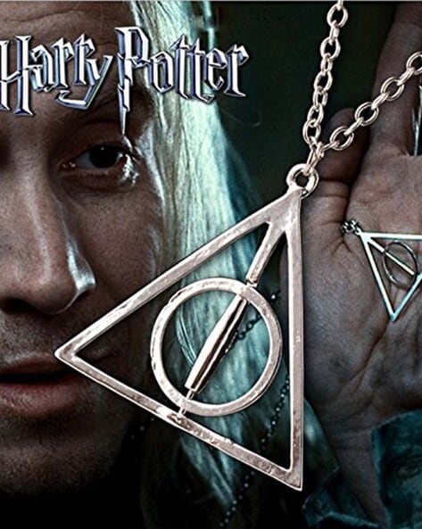 Harry Potter Womens Sterling Silver Deathly Hallows Pendant Necklace, 18