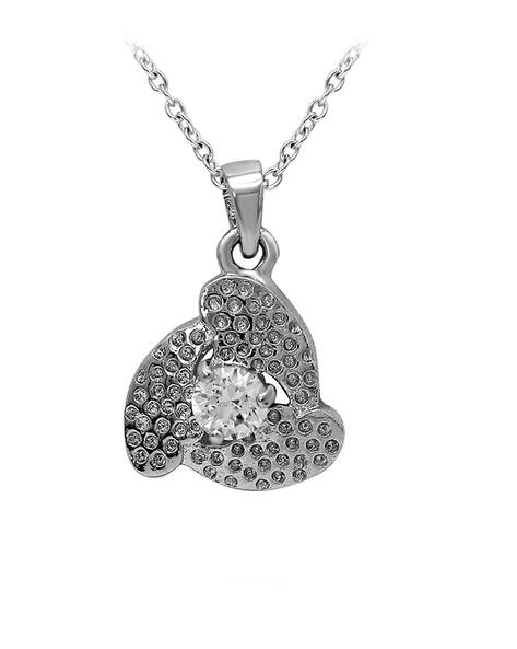Buy Silver-Toned White Necklaces Pendants for Women by MAHI