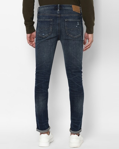 Washed Skinny Jeans with 5-Pocket Stylinga