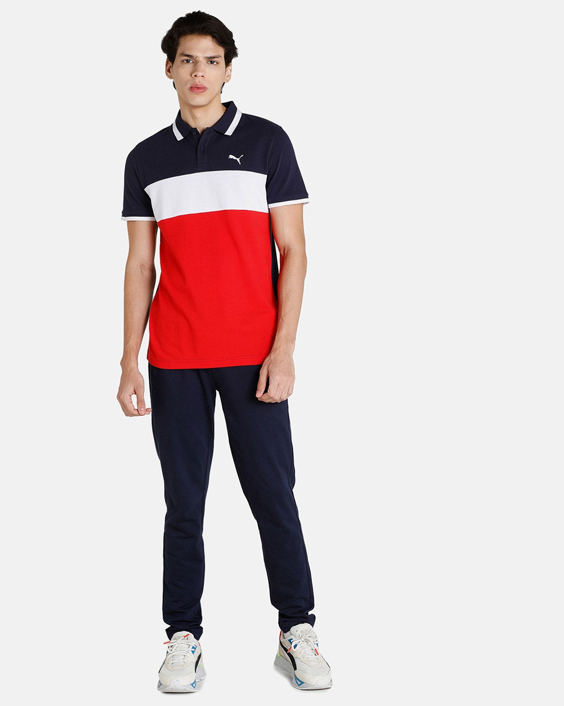 red and blue puma shirt