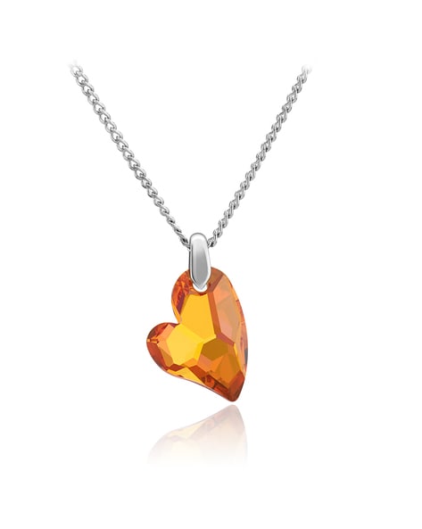 Orange Fire Opal Floating Crystals Double Sided Glass Locket Necklace – My  Mystic Gems