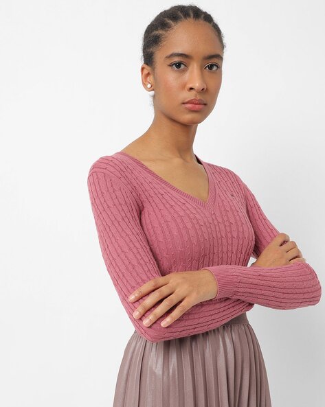 Womens pink tommy hot sale hilfiger jumper