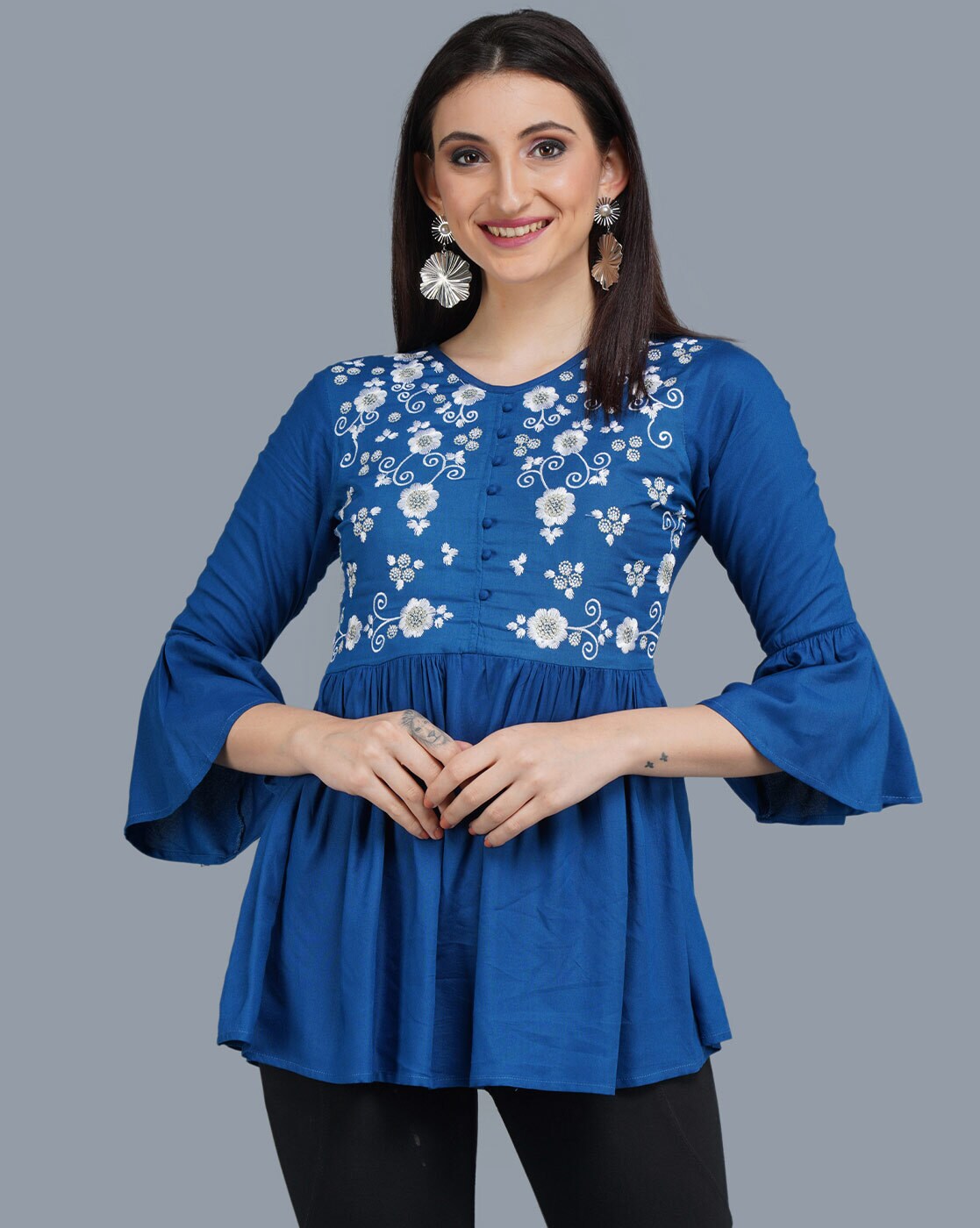 Buy Blue Tops for Women by ANUTTARA FASHIONS Online | Ajio.com