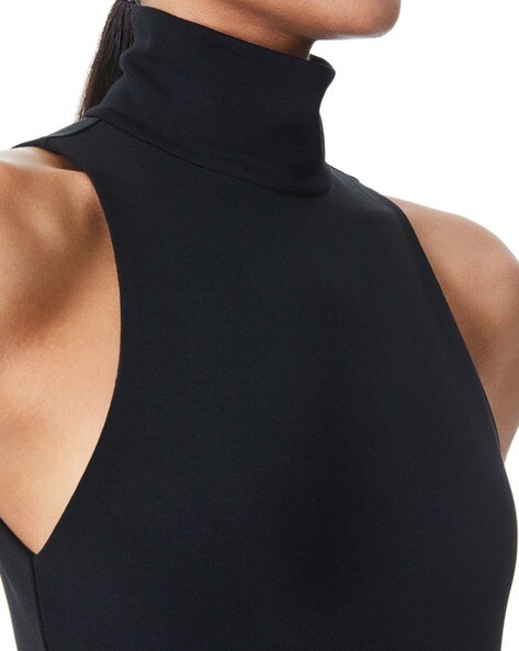 Black Turtleneck Bodysuit Sleeveless