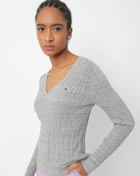 Buy Grey Sweaters & Cardigans Women HILFIGER Online | Ajio.com