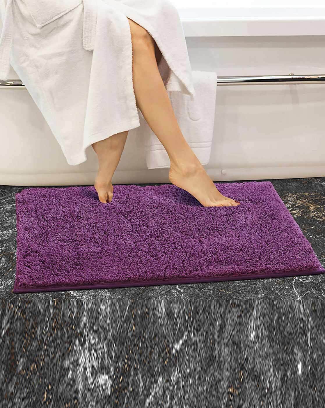 Pano Purple Floral Printed 2050GSM Bath Rugs Price In, 52% OFF