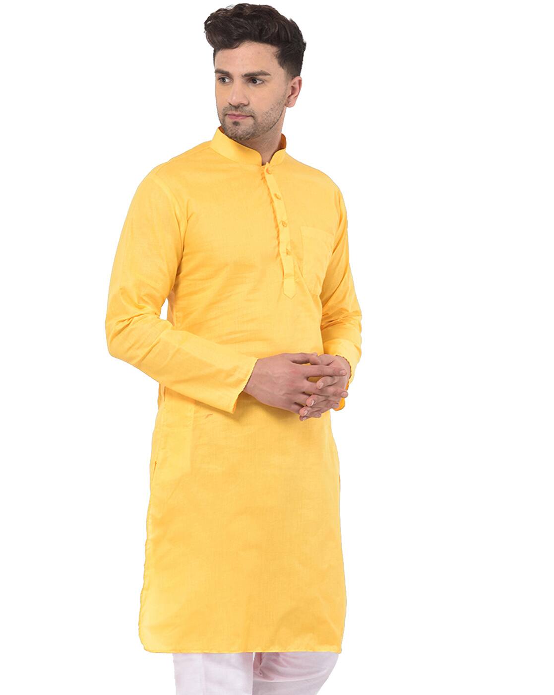 Buy Yellow Kurtas for Men by SG LEMAN 