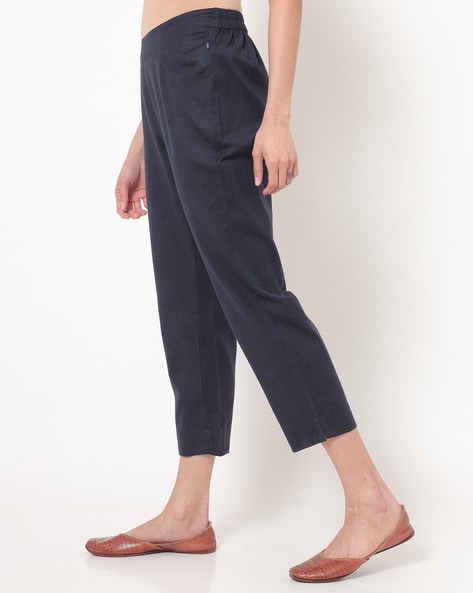 Buy Navy Blue Pants for Women by AVAASA MIX N' MATCH Online