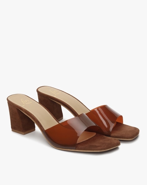Buy Tan Brown Heeled Sandals for Women by Carlton London Online | Ajio.com