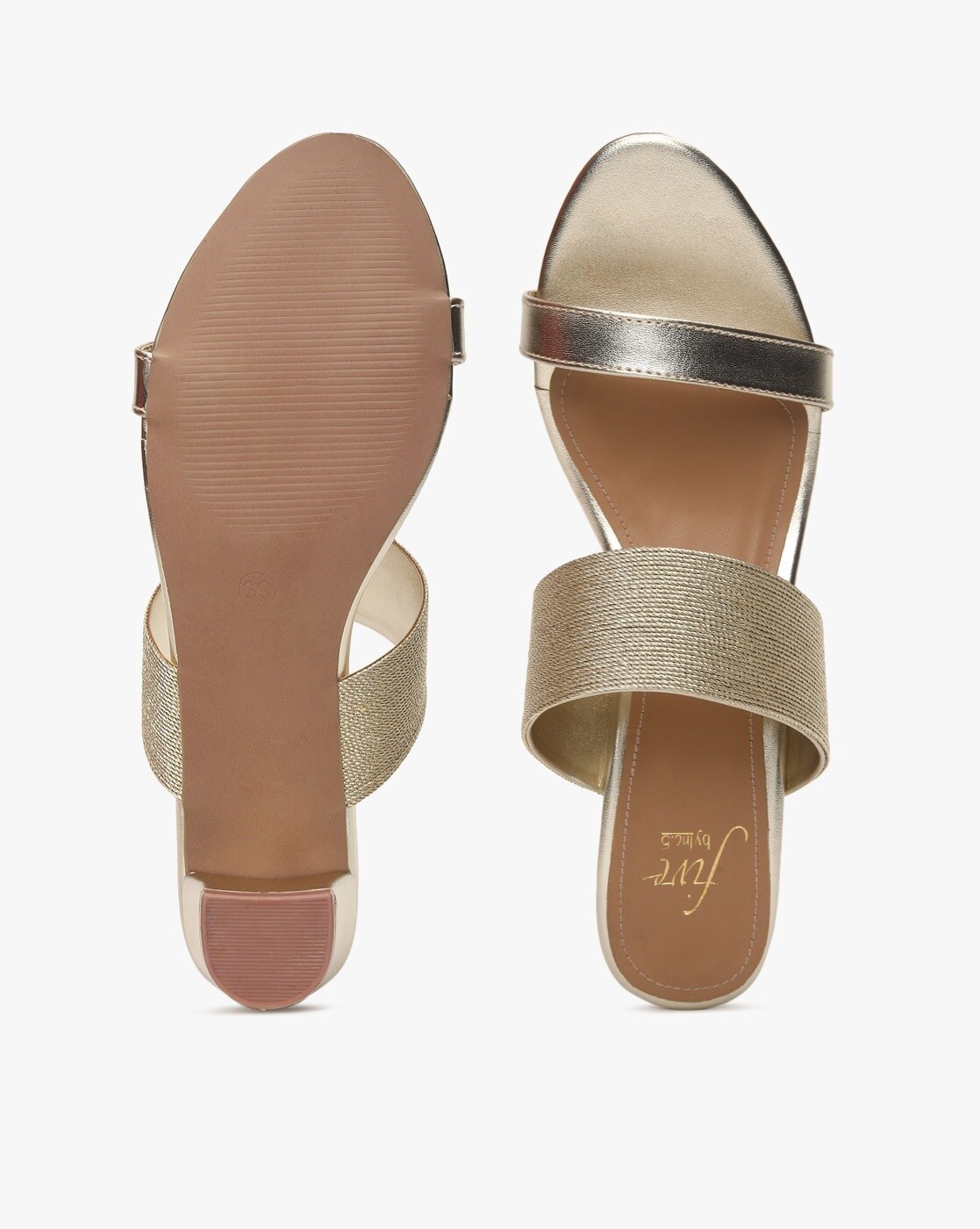 Buy Inc.5 Peach Gold-Toned Comfort Sandals Online at Best Prices in India -  JioMart.