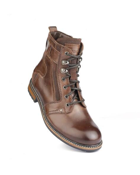 solid lace up boots
