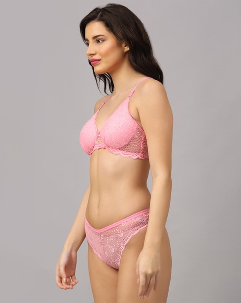 Bra & Panty Set with Metal Accents