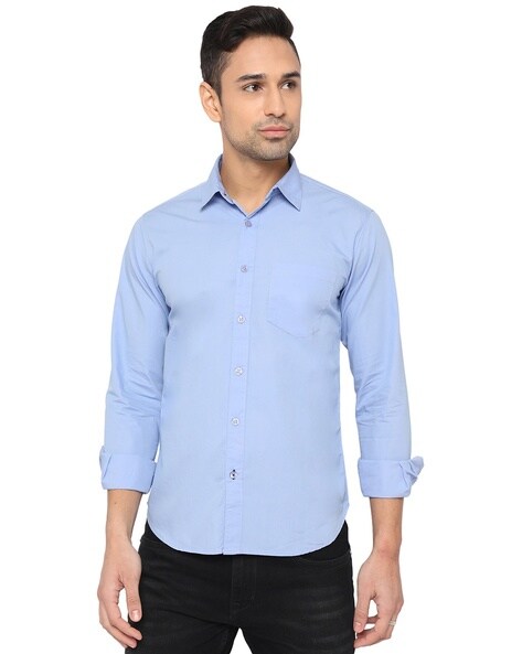 Greenfibre Men Solid Slim Fit Shirt