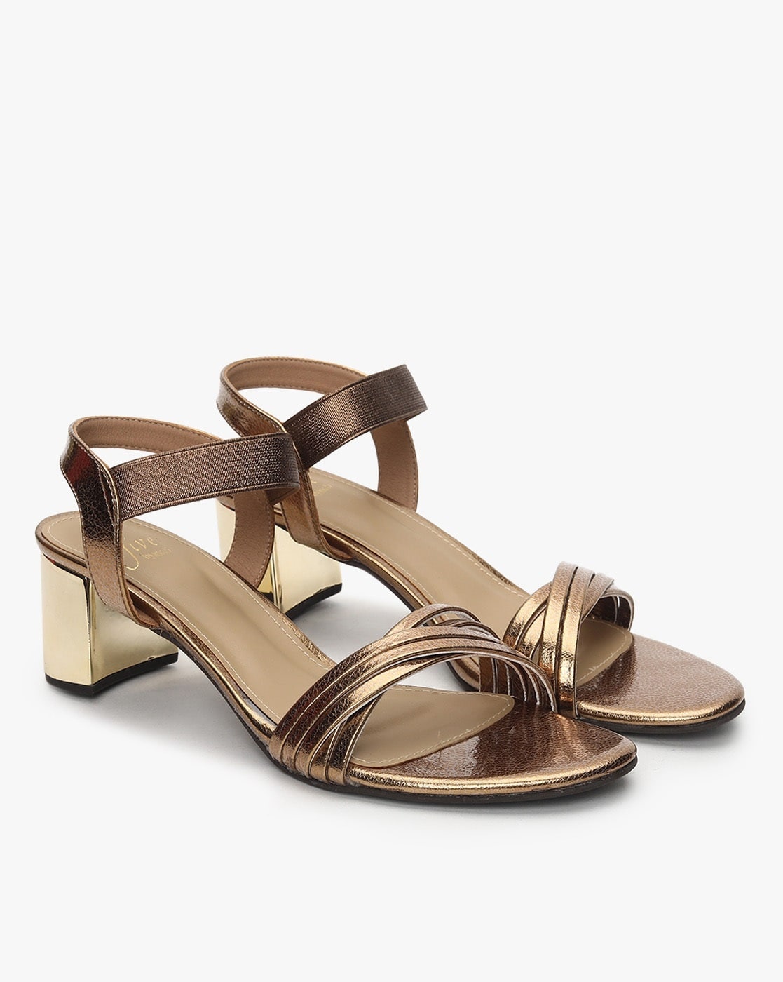 Buy Inc5 Antique Gold Flat Sandals Online at best price at TataCLiQ