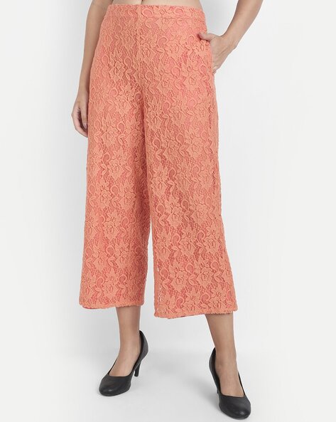 Buy online Peach Solid Straight Palazzo from Skirts tapered pants   Palazzos for Women by Elleven By Aurelia for 379 at 53 off  2023  Limeroadcom