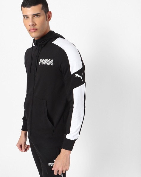 puma zip front hooded jacket