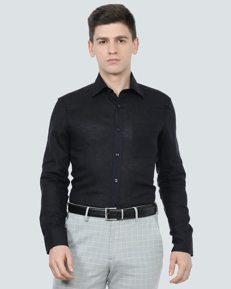 Louis philippe best sale black shirt