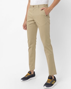 Organic Cotton Straight Slim Fit Chino Pants in Stone  Hallensteins NZ