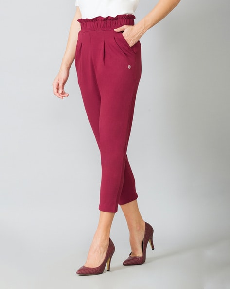 High-Rise Slim Fit Capri Pants