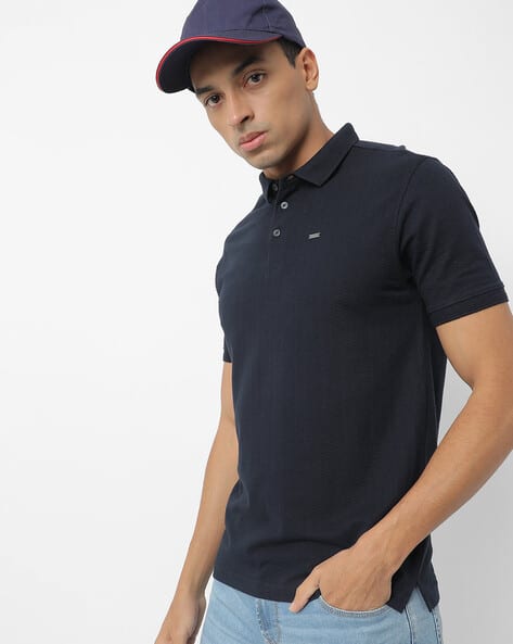 Navy Blue Tshirts for Men by NETPLAY 