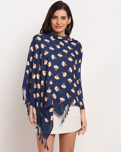 Floral Print Stole with Fringes Price in India