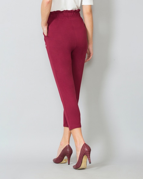 High-Rise Slim Fit Capri Pants