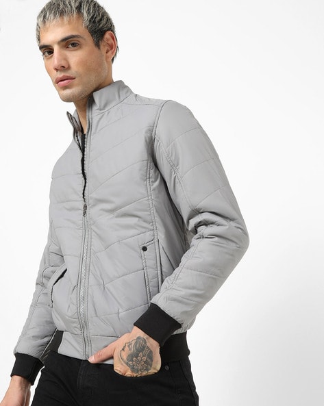 Buy Men's Quilted Grey Puffer Jacket Online